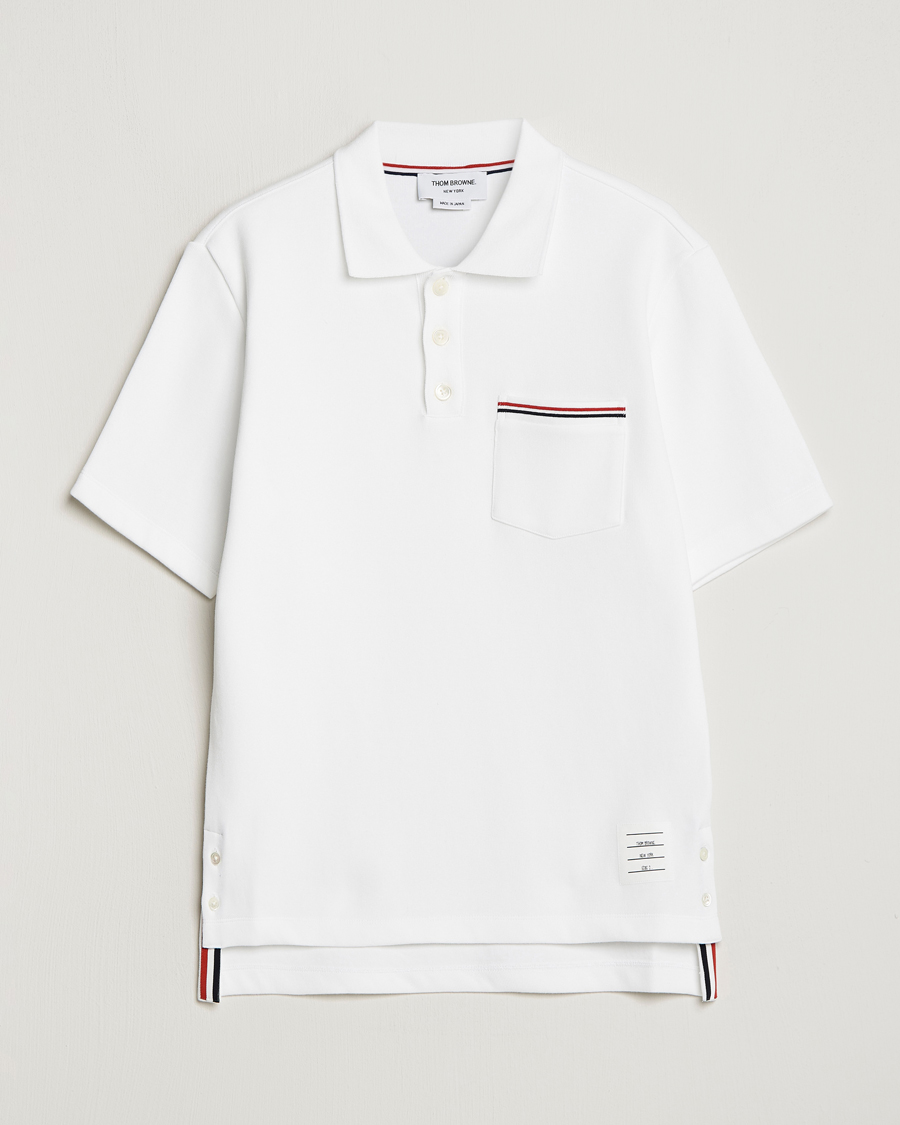 Herren | Poloshirts | Thom Browne | Short Sleeve Pocket Polo White