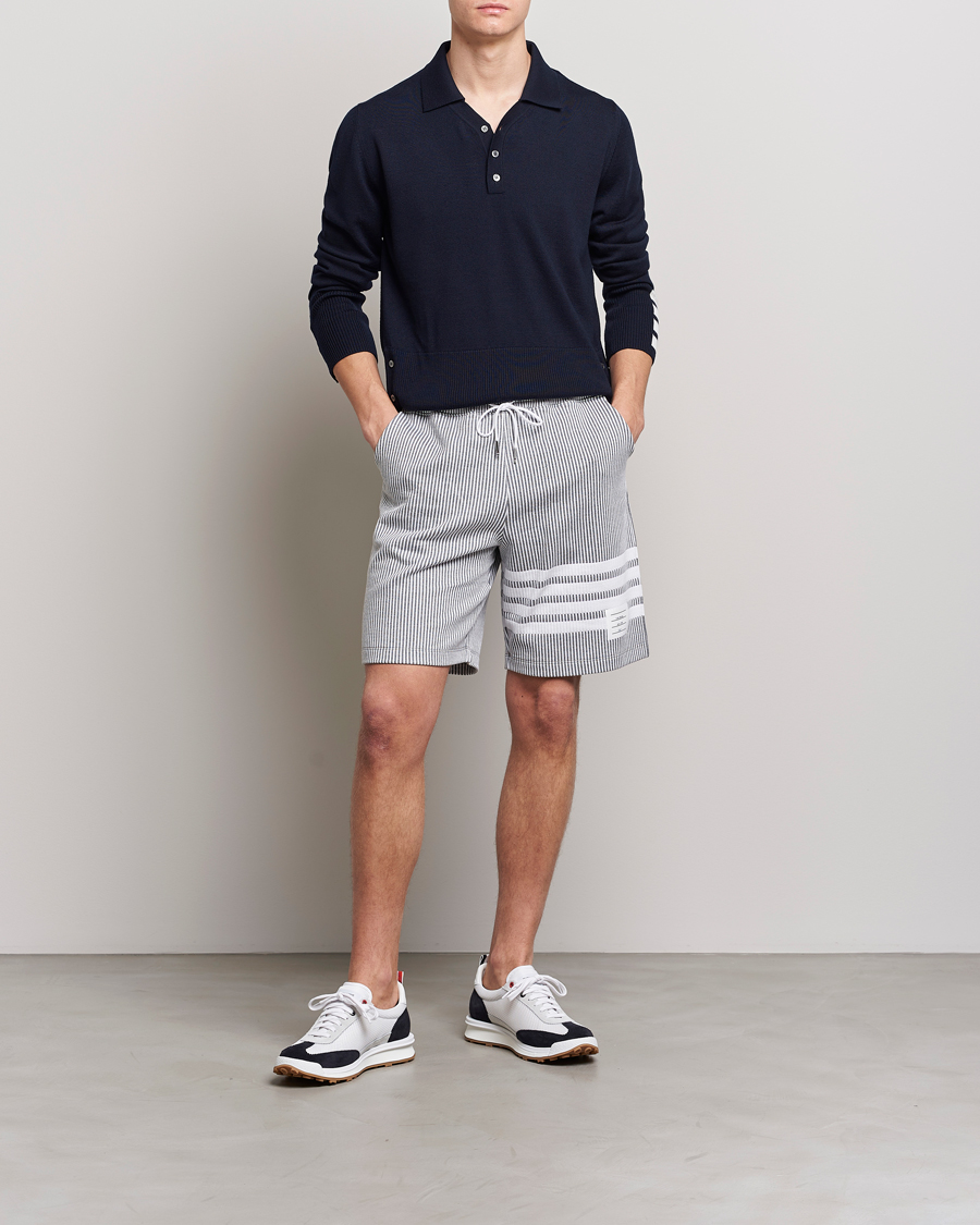Herren | Shorts | Thom Browne | Seersucker Loopback Shorts Light Grey
