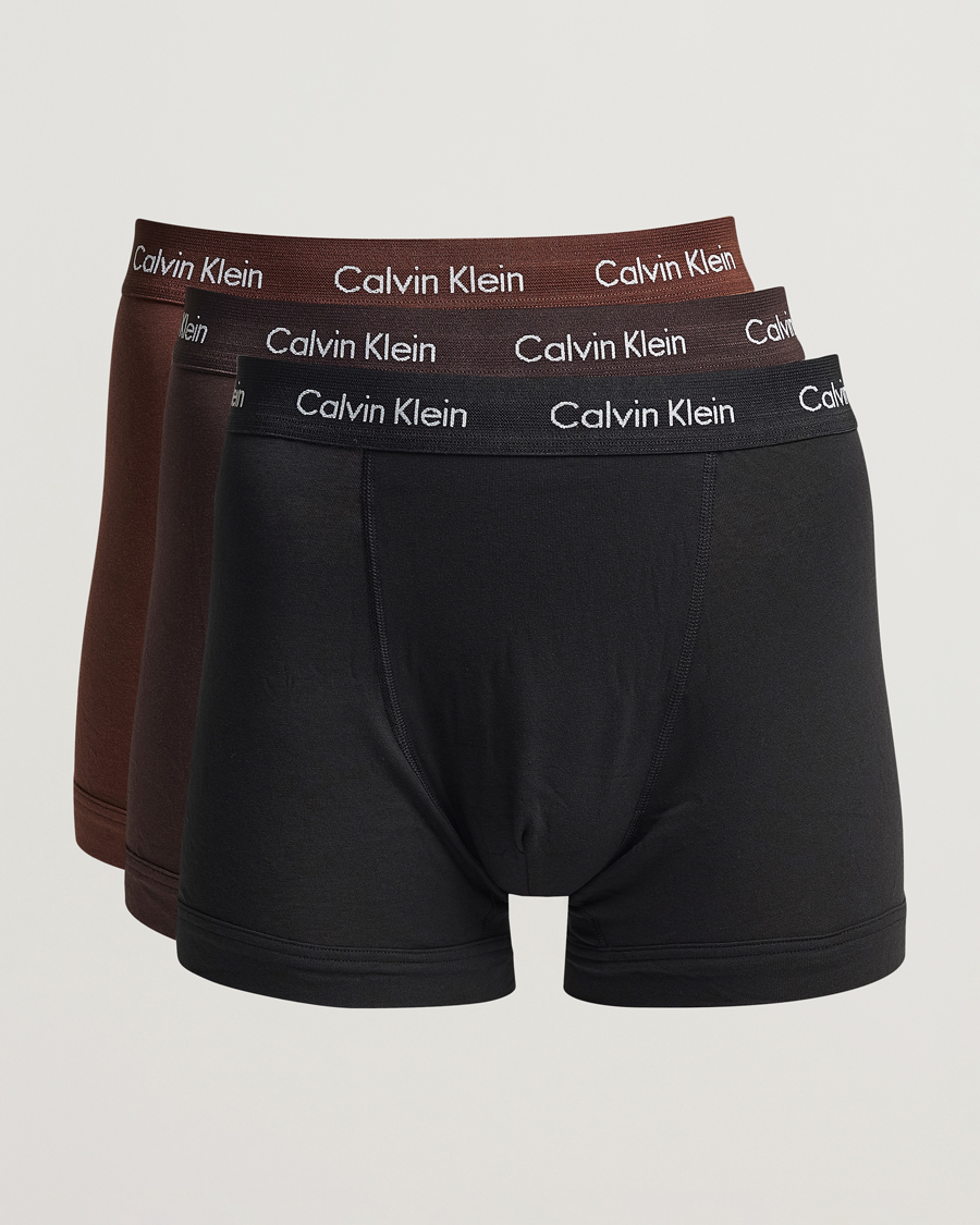 Herren | Unterwäsche | Calvin Klein | Cotton Stretch Trunk 3-Pack Black/Umber/Woodland