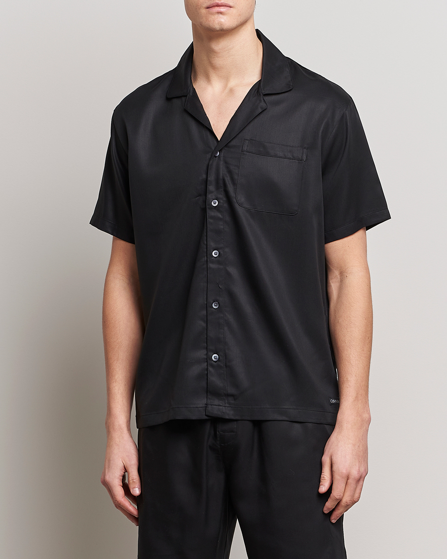 Herren | Hemden | Calvin Klein | Lyocell Short Sleeve Loungewear Shirt Black