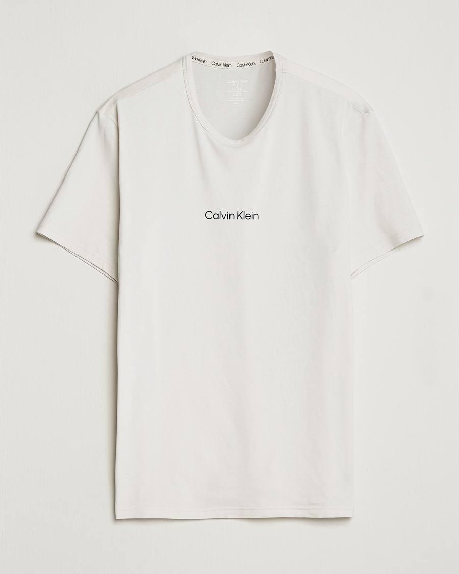 Herren | T-Shirts | Calvin Klein | Logo Crew Neck Loungewear T-Shirt Silver Birch