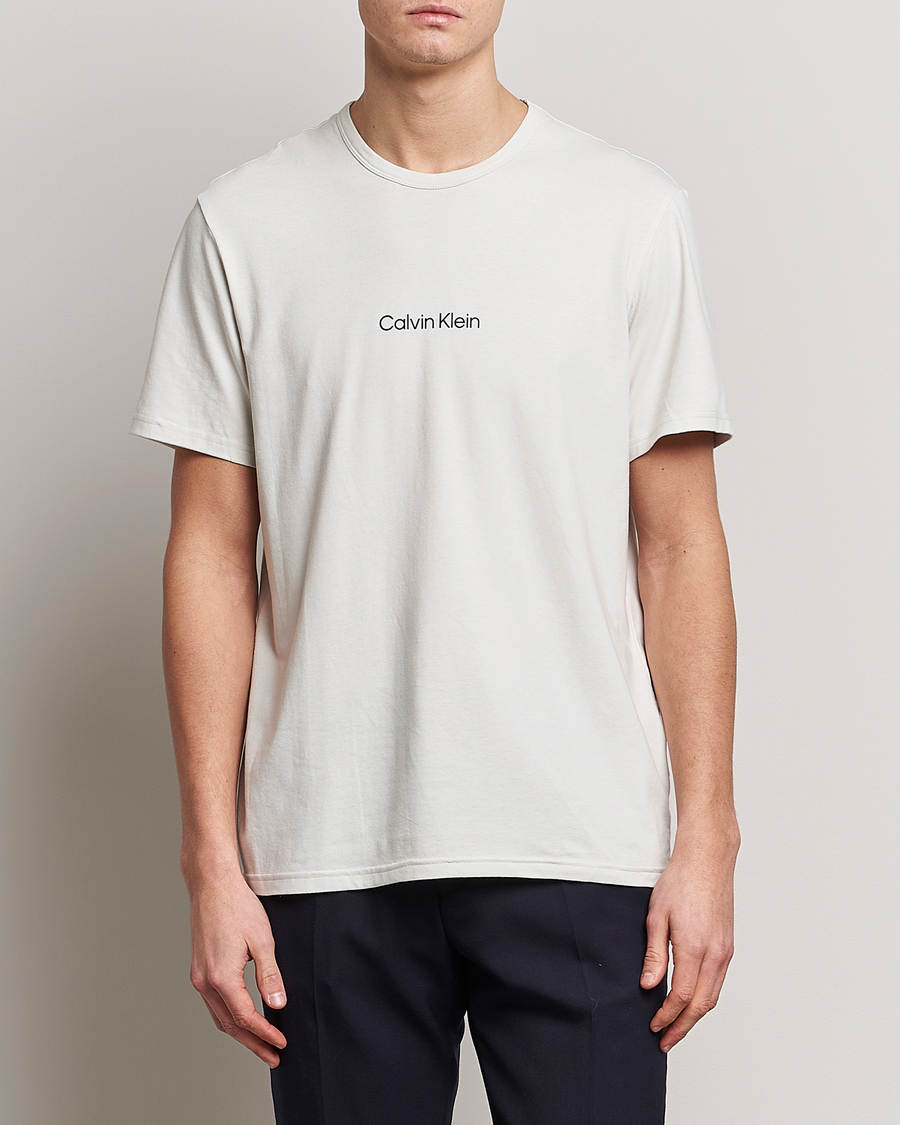 Herren | T-Shirts | Calvin Klein | Logo Crew Neck Loungewear T-Shirt Silver Birch