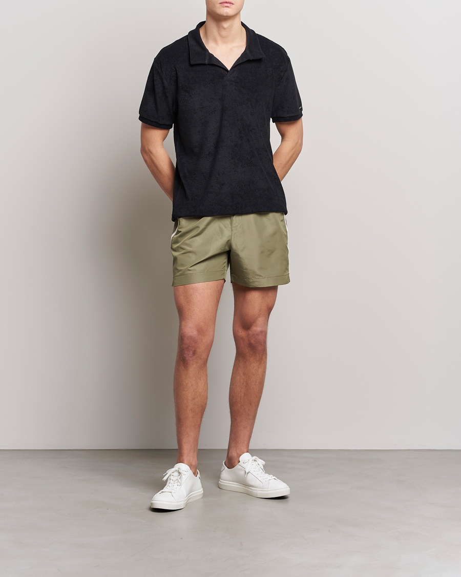 Herren | Badehosen | Calvin Klein | Side Logo Drawstring Swimshorts Delta Green