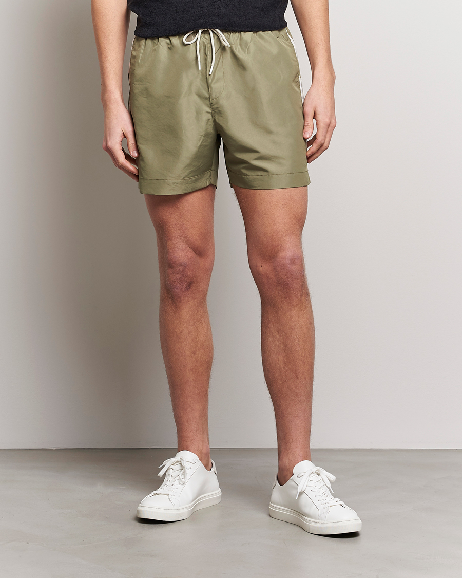 Herren | Badehosen | Calvin Klein | Side Logo Drawstring Swimshorts Delta Green