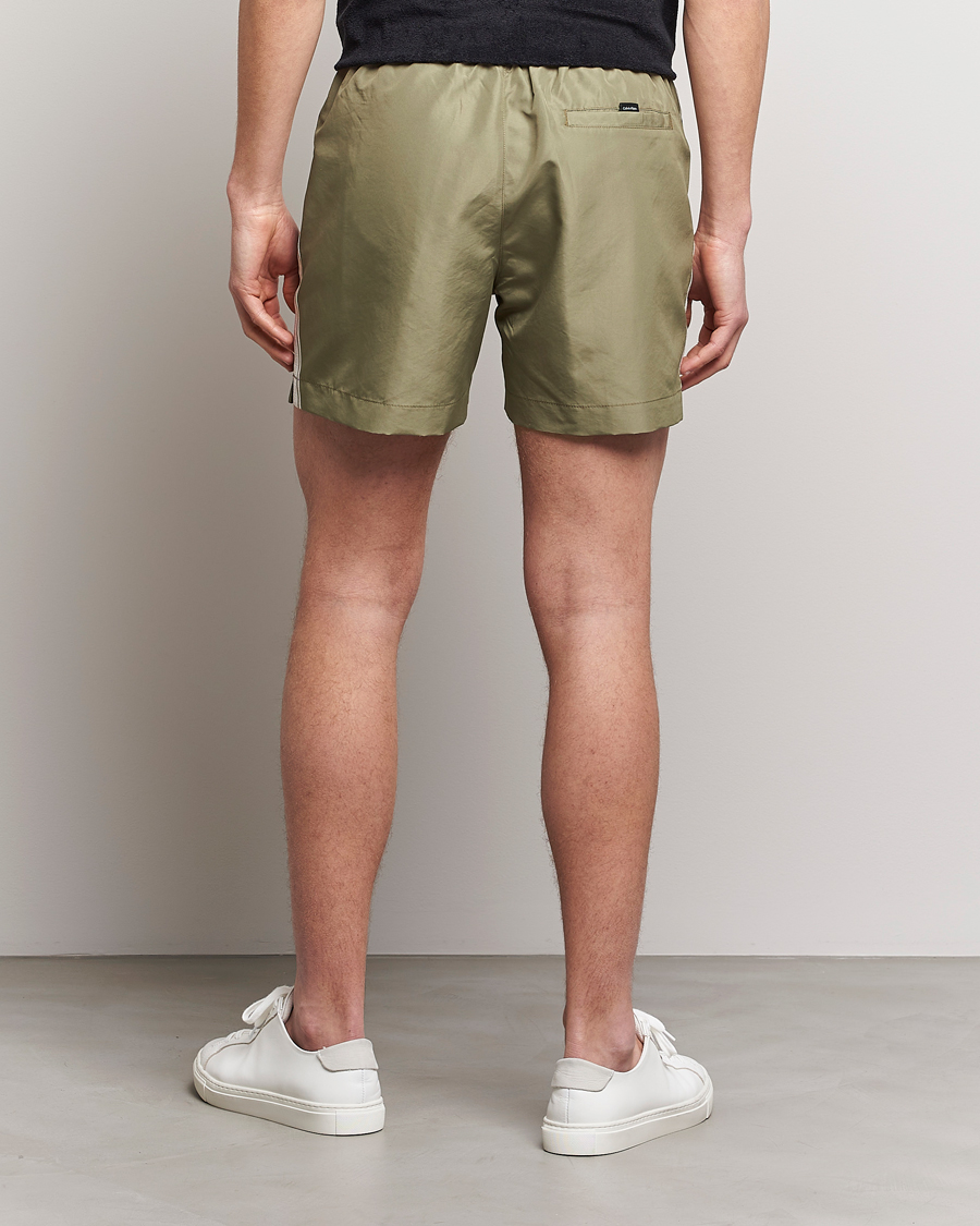 Herren | Badehosen | Calvin Klein | Side Logo Drawstring Swimshorts Delta Green