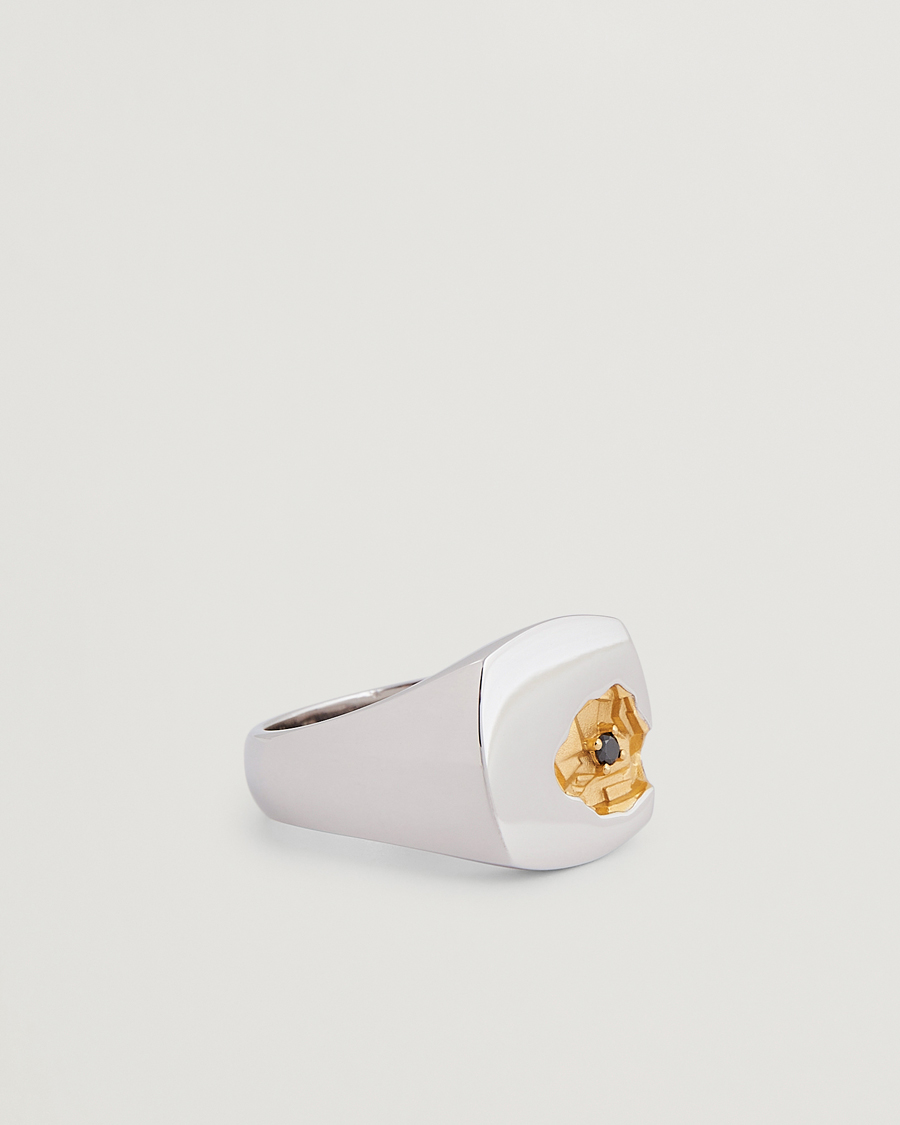 Herren | Tom Wood Mined Ring Large Diamond Silver/Black | Tom Wood | Mined Ring Large Diamond Silver/Black