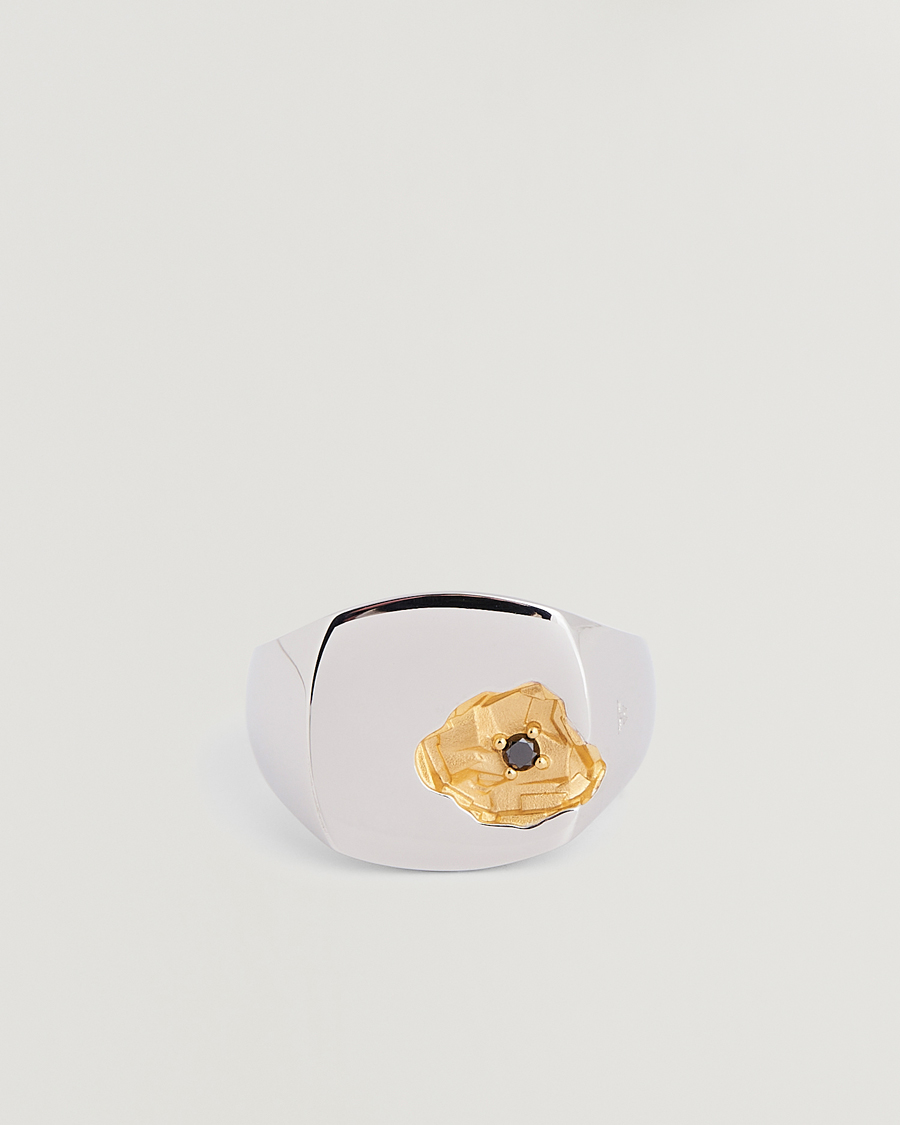 Herren | Tom Wood Mined Ring Large Diamond Silver/Black | Tom Wood | Mined Ring Large Diamond Silver/Black