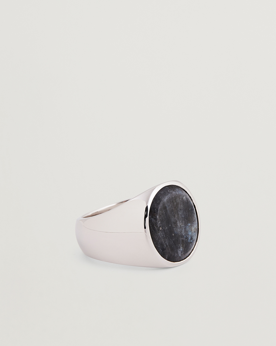 Herren | Tom Wood Oval Larvikite Ring Silver | Tom Wood | Oval Larvikite Ring Silver