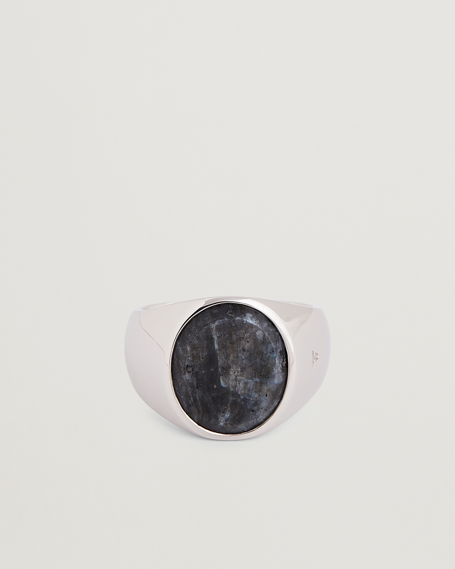 Herren | Tom Wood Oval Larvikite Ring Silver | Tom Wood | Oval Larvikite Ring Silver
