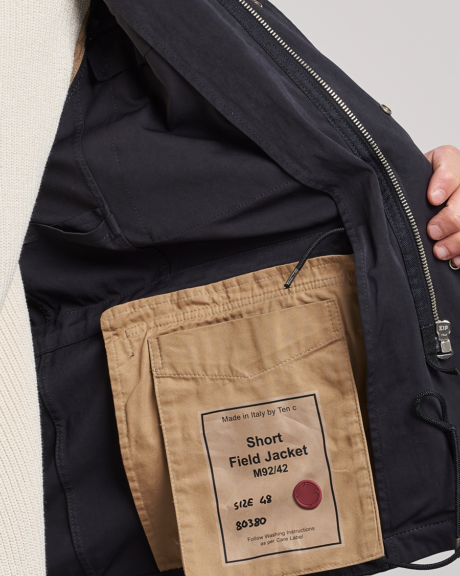 Herren | Jacken | Ten c | 9 oz OJJ Piece Dyed Short Field Jacket Navy