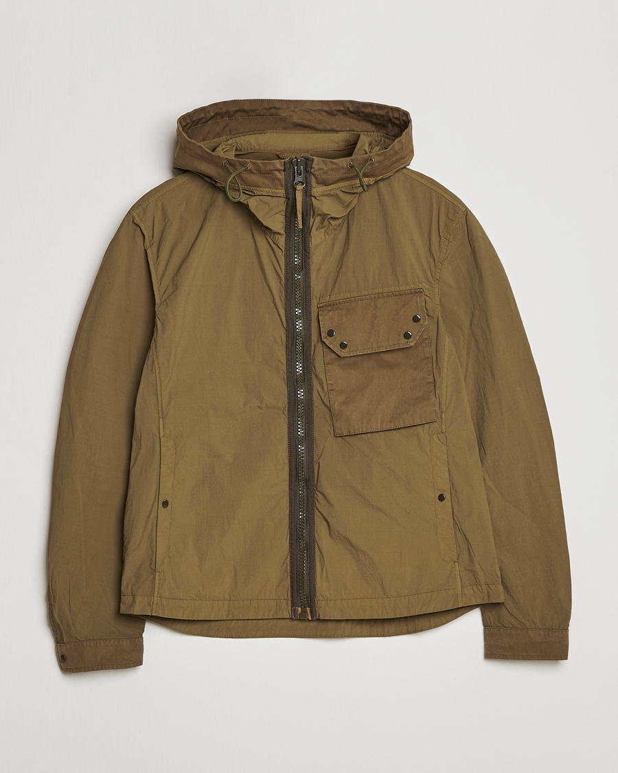 Herren | Jacken | Ten c | Garment Dyed Nylon Hooded Jacket Olive