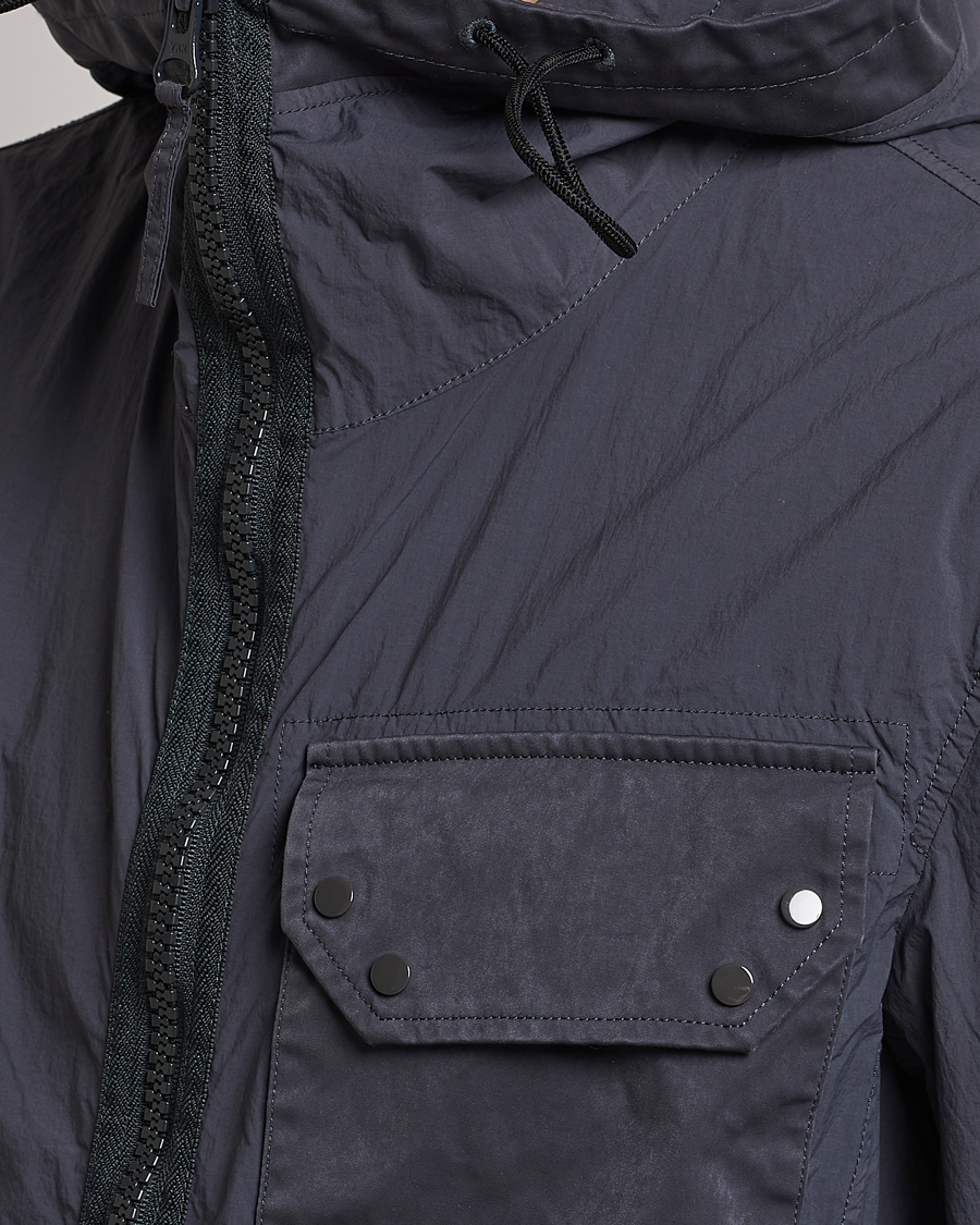 Herren | Jacken | Ten c | Garment Dyed Nylon Hooded Jacket Blue Grey