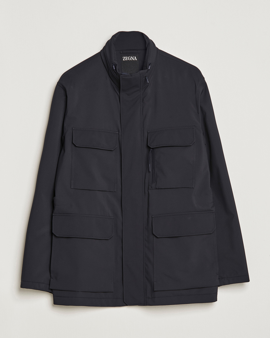 Herren | Jacken | Zegna | Water Repellent Nylon Field Jacket Navy