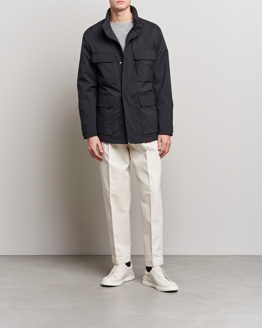 Herren | Jacken | Zegna | Water Repellent Nylon Field Jacket Navy
