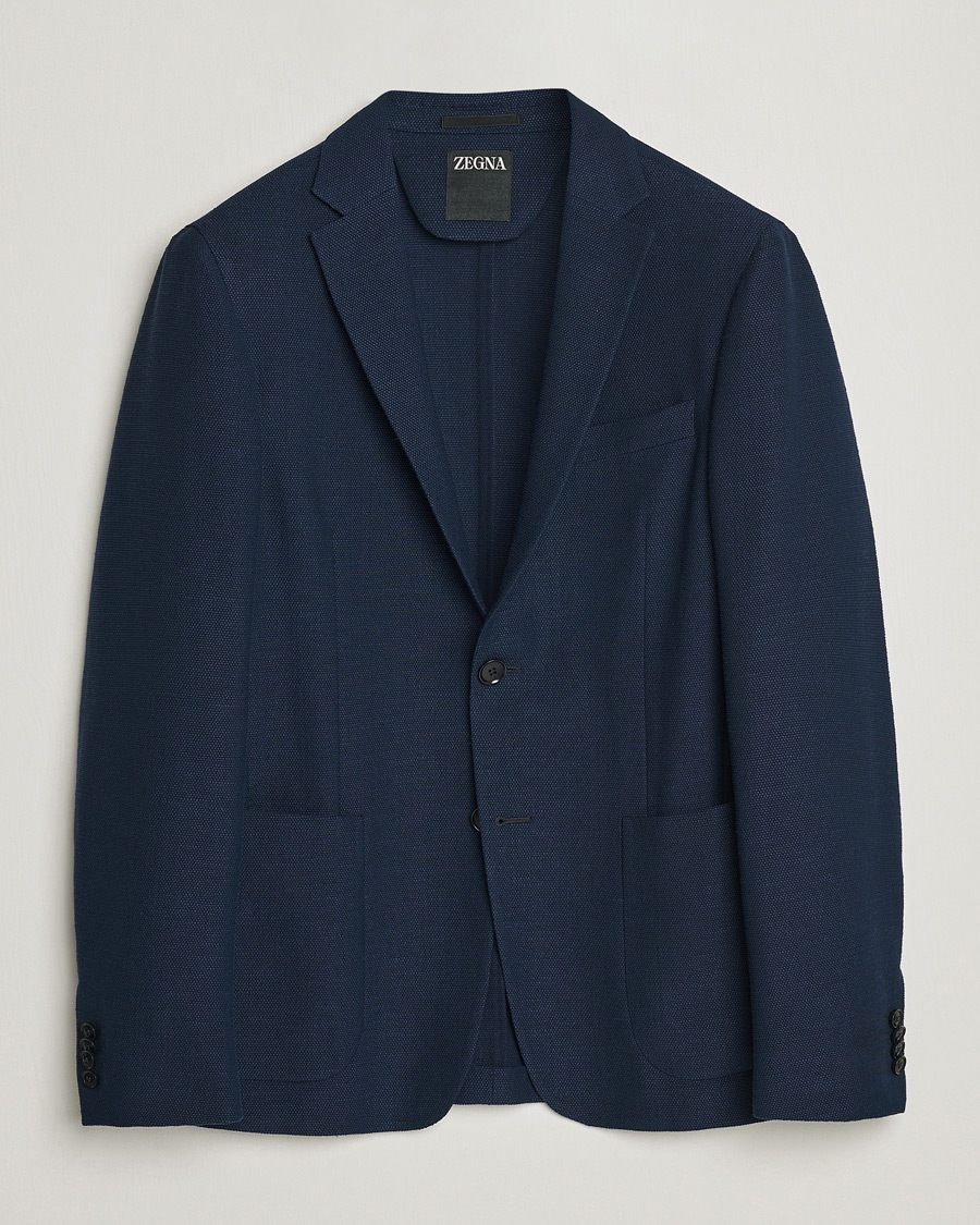 Herren | Sakkos | Zegna | Cotton/Linen Informale Blazer Navy