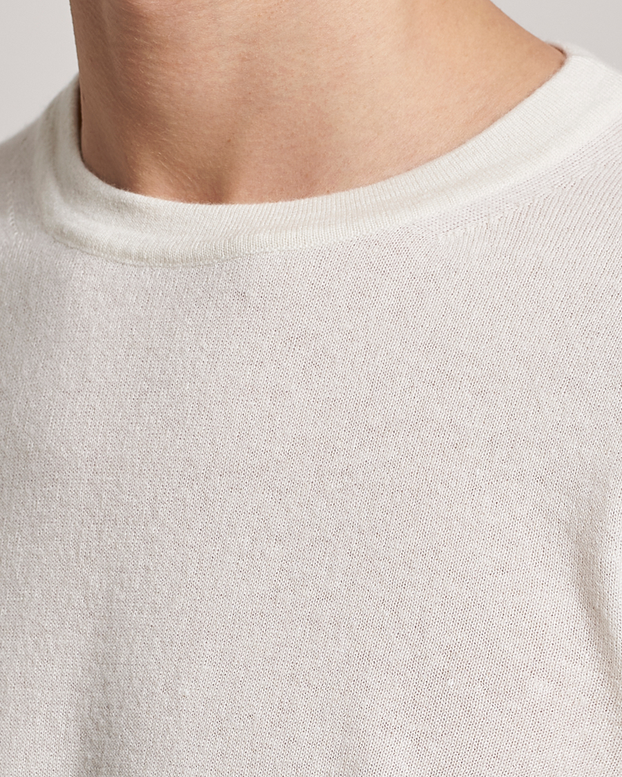 Herren | Pullover | Zegna | Oasi Cashmere/Linen Crew Neck Sweater Off White