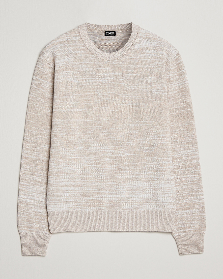 Herren | Pullover | Zegna | Oasi Cashmere/Cotton Melange Sweater Beige