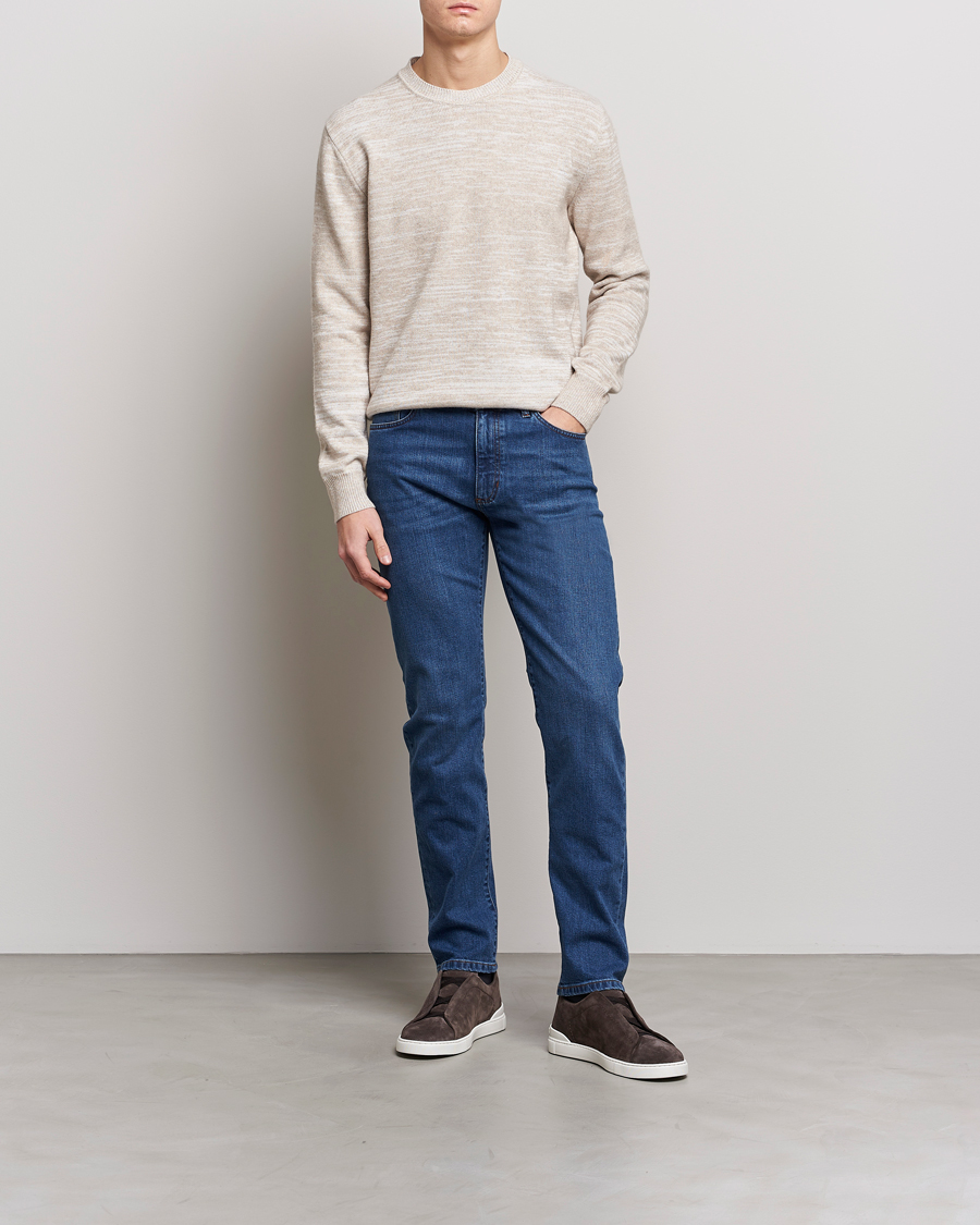 Herren | Pullover | Zegna | Oasi Cashmere/Cotton Melange Sweater Beige