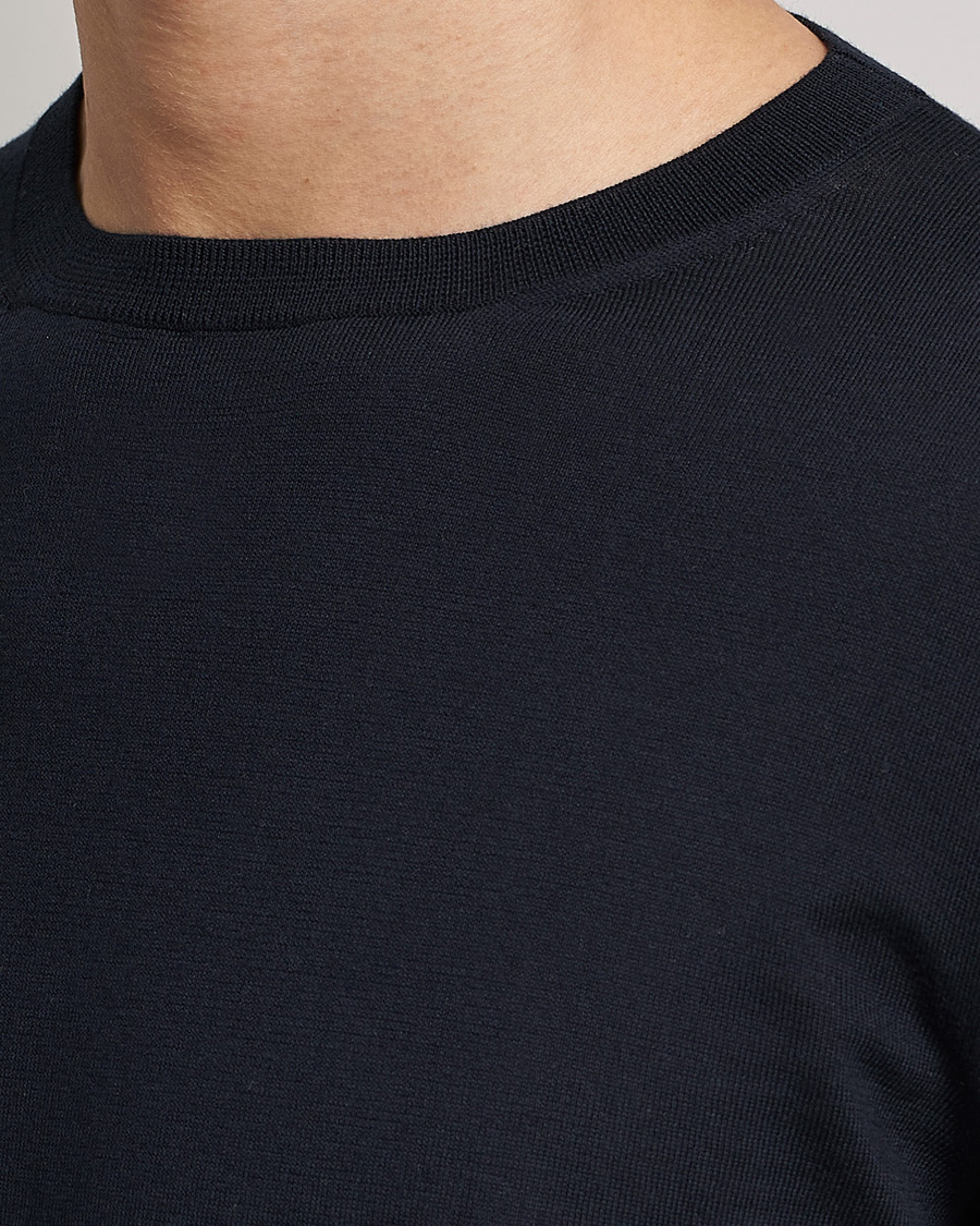 Herren | Pullover | Zegna | Premium Cotton Crew Neck Sweater Navy