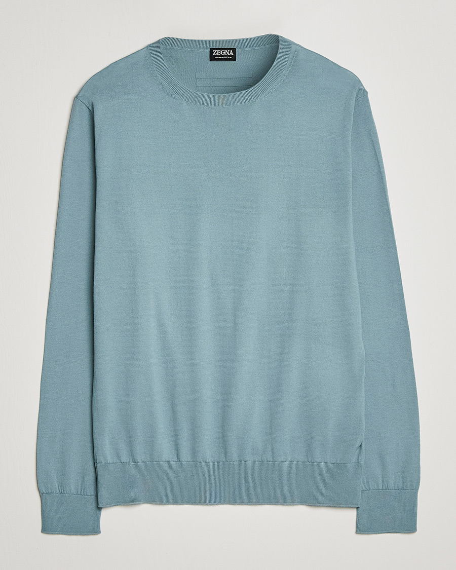 Herren | Pullover | Zegna | Premium Cotton Crew Neck Sweater Teal