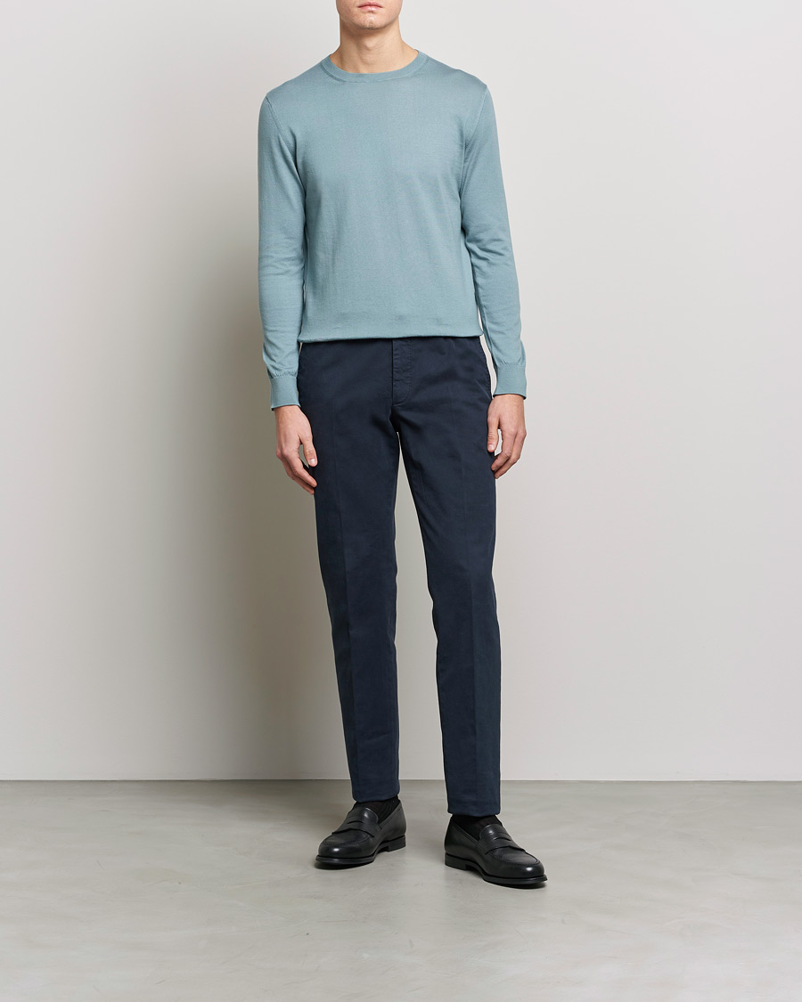 Herren | Pullover | Zegna | Premium Cotton Crew Neck Sweater Teal