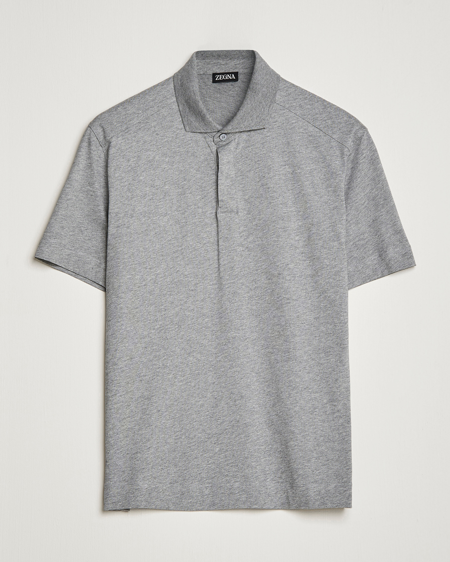 Herren | Poloshirts | Zegna | Cotton Jersey Polo Grey Melange