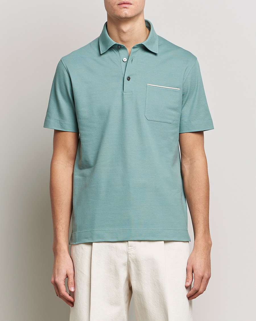 Herren | Poloshirts | Zegna | Short Sleeve Pocket Polo Teal