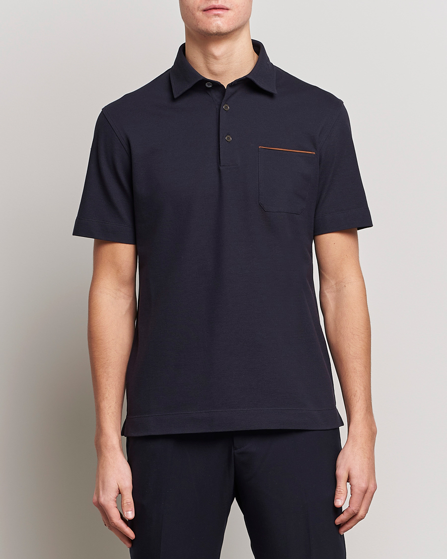 Herren | Poloshirts | Zegna | Short Sleeve Pocket Polo Navy