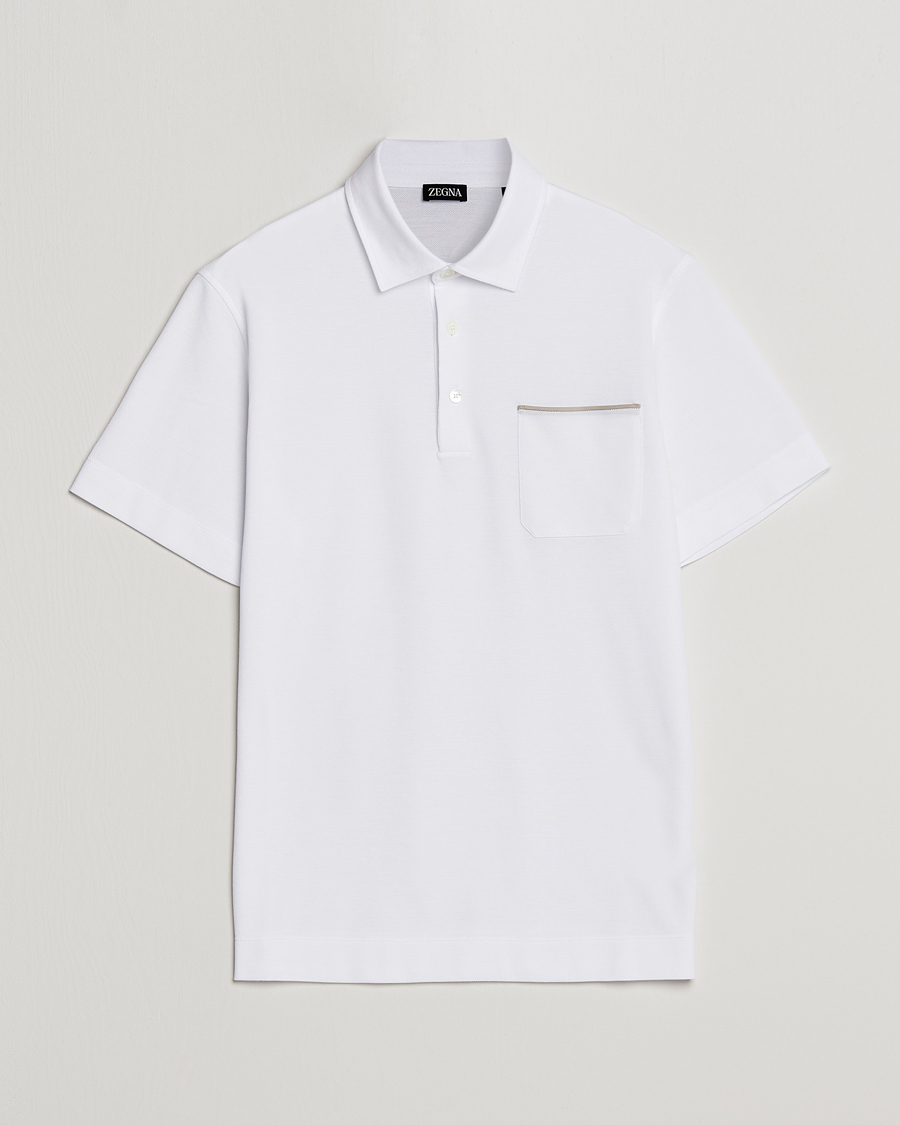 Herren | Poloshirts | Zegna | Short Sleeve Pocket Polo White