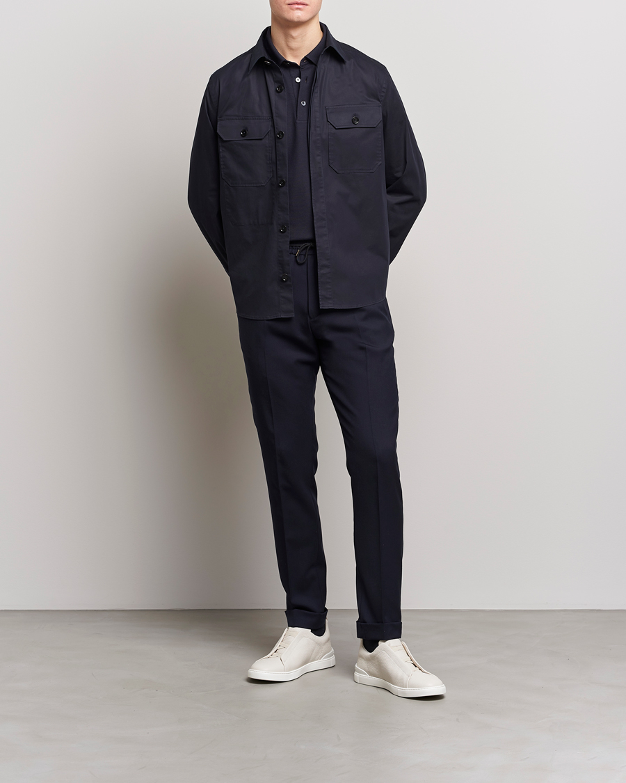 Herren | Hemden | Zegna | Premium Cotton Overshirt Navy