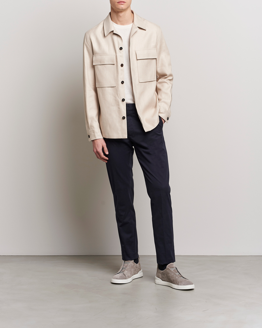 Herren | Hemden | Zegna | Linen Shirt Jacket Beige