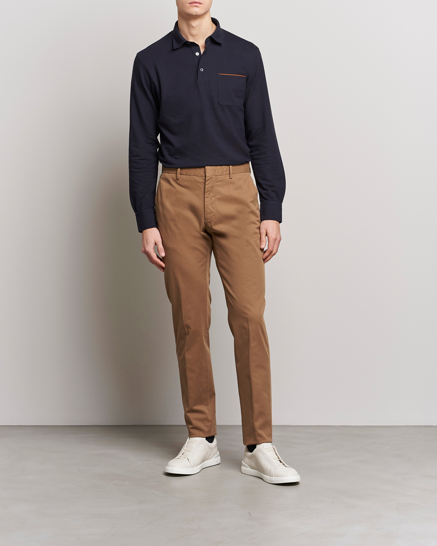 Herren | Hosen | Zegna | Slim Fit Premium Cotton Chinos Khaki