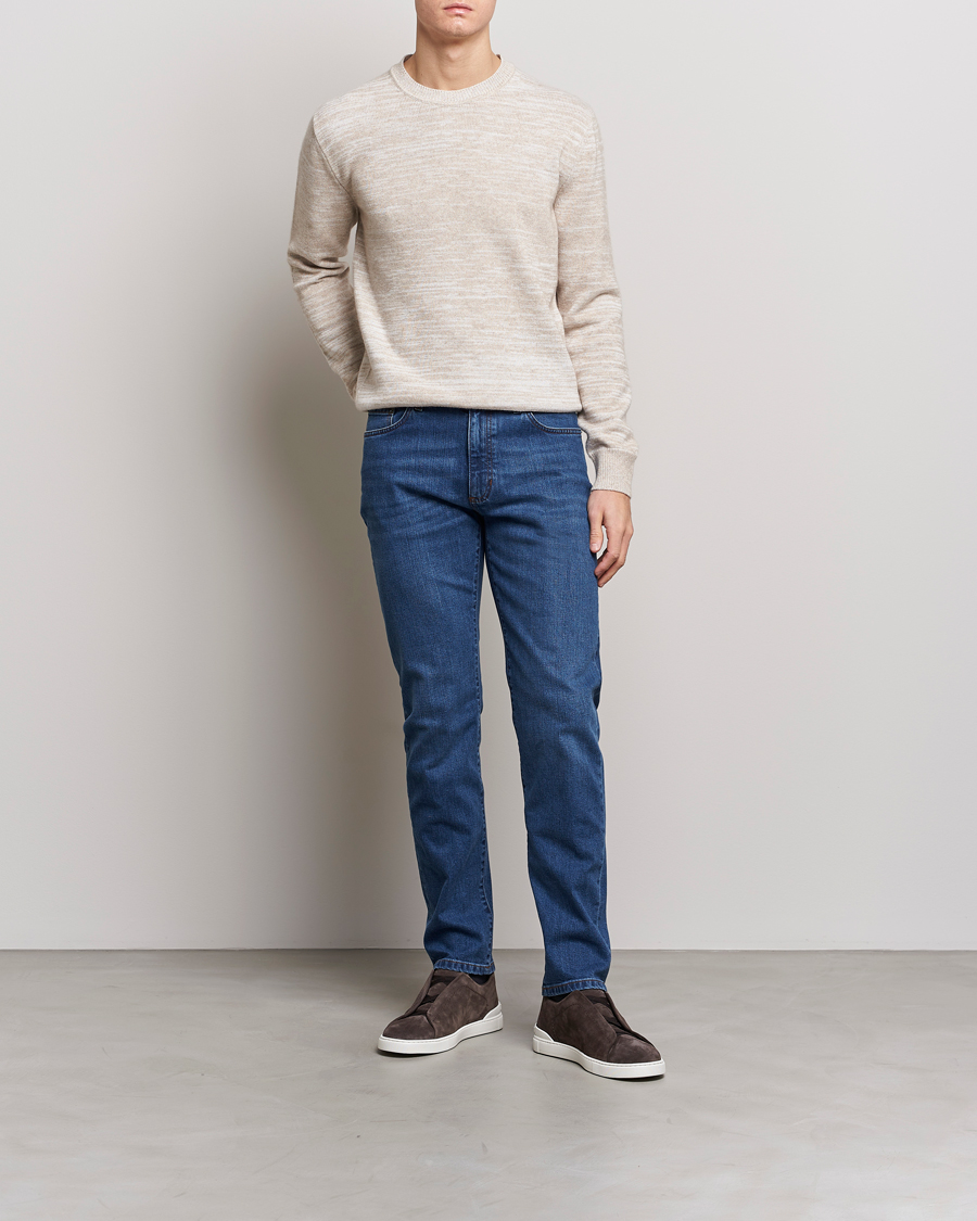 Herren | Jeans | Zegna | Slim Fit Stretch Denim Jeans Stone Wash