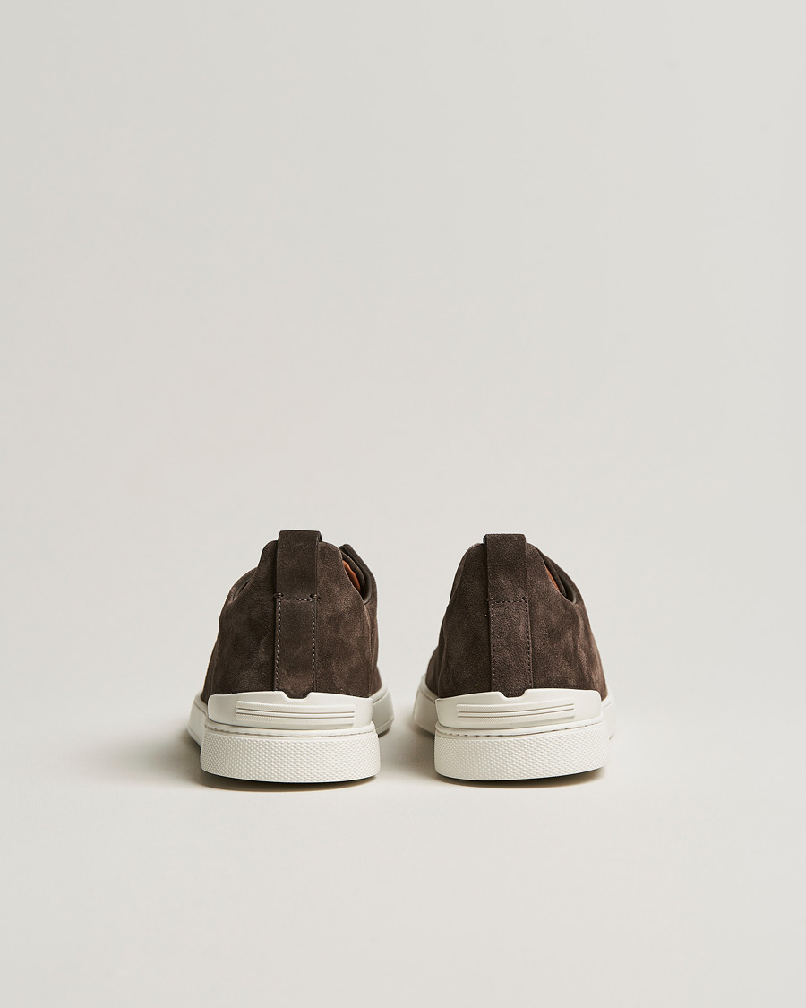 Herren | Zegna Triple Stitch Sneakers Dark Brown Suede | Zegna | Triple Stitch Sneakers Dark Brown Suede