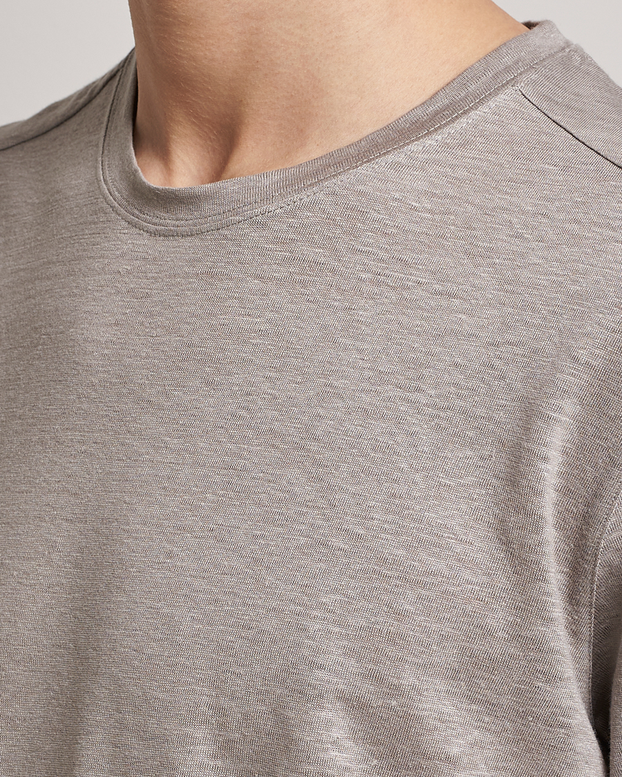 Herren | T-Shirts | Zegna | Pure Linen T-Shirt Taupe