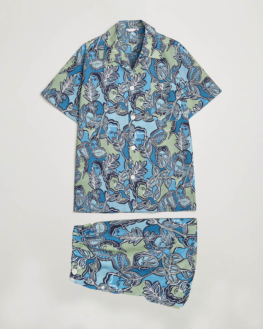 Herren | Schlafanzüge & Bademäntel | Derek Rose | Shortie Printed Cotton Pyjama Set Multi