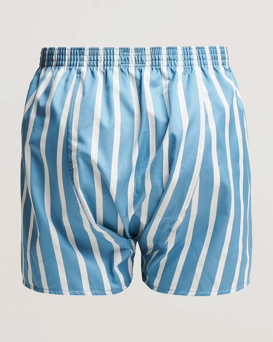 Herren | Unterwäsche | Derek Rose | Classic Fit Striped Cotton Boxer Shorts Blue/White