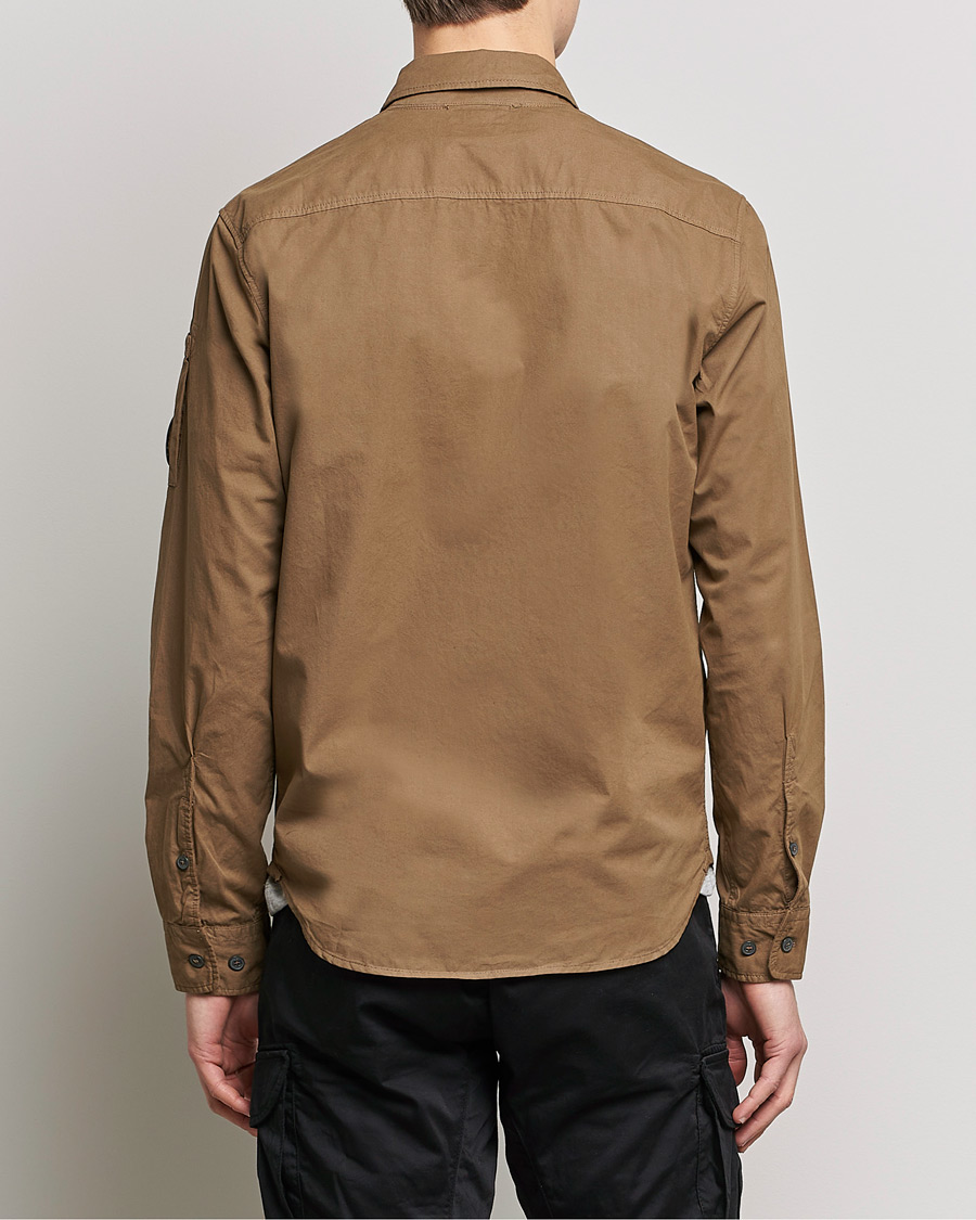 Herren | Hemden | C.P. Company | Garment Dyed Gabardine Zip Shirt Jacket Khaki brown