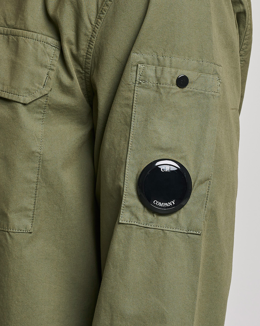 Herren | Hemden | C.P. Company | Garment Dyed Gabardine Zip Shirt Jacket Olive