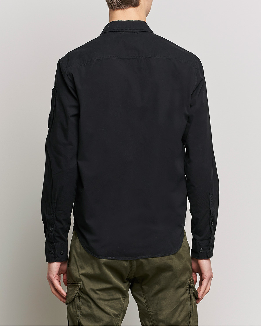 Herren | Hemden | C.P. Company | Garment Dyed Gabardine Zip Shirt Jacket Black