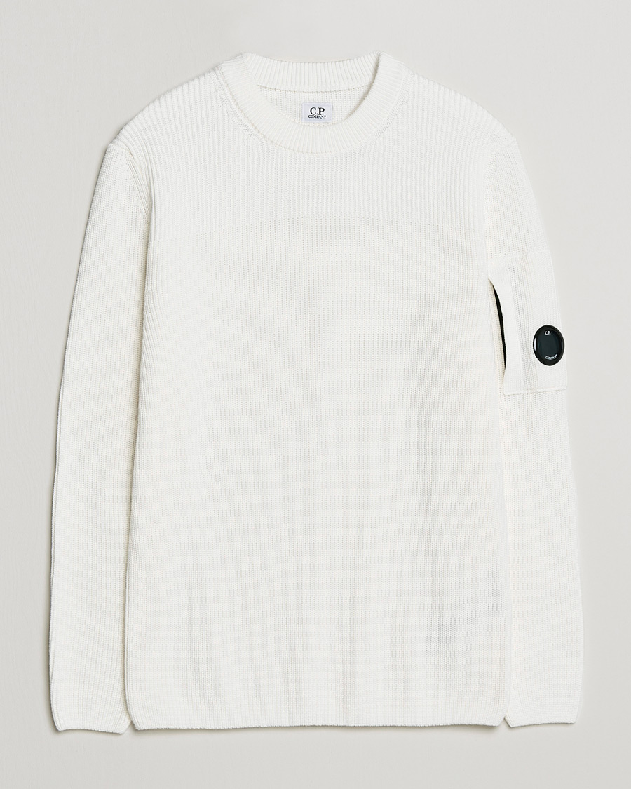 Herren | Pullover | C.P. Company | Sea Island Knitted Cotton Crew Neck White