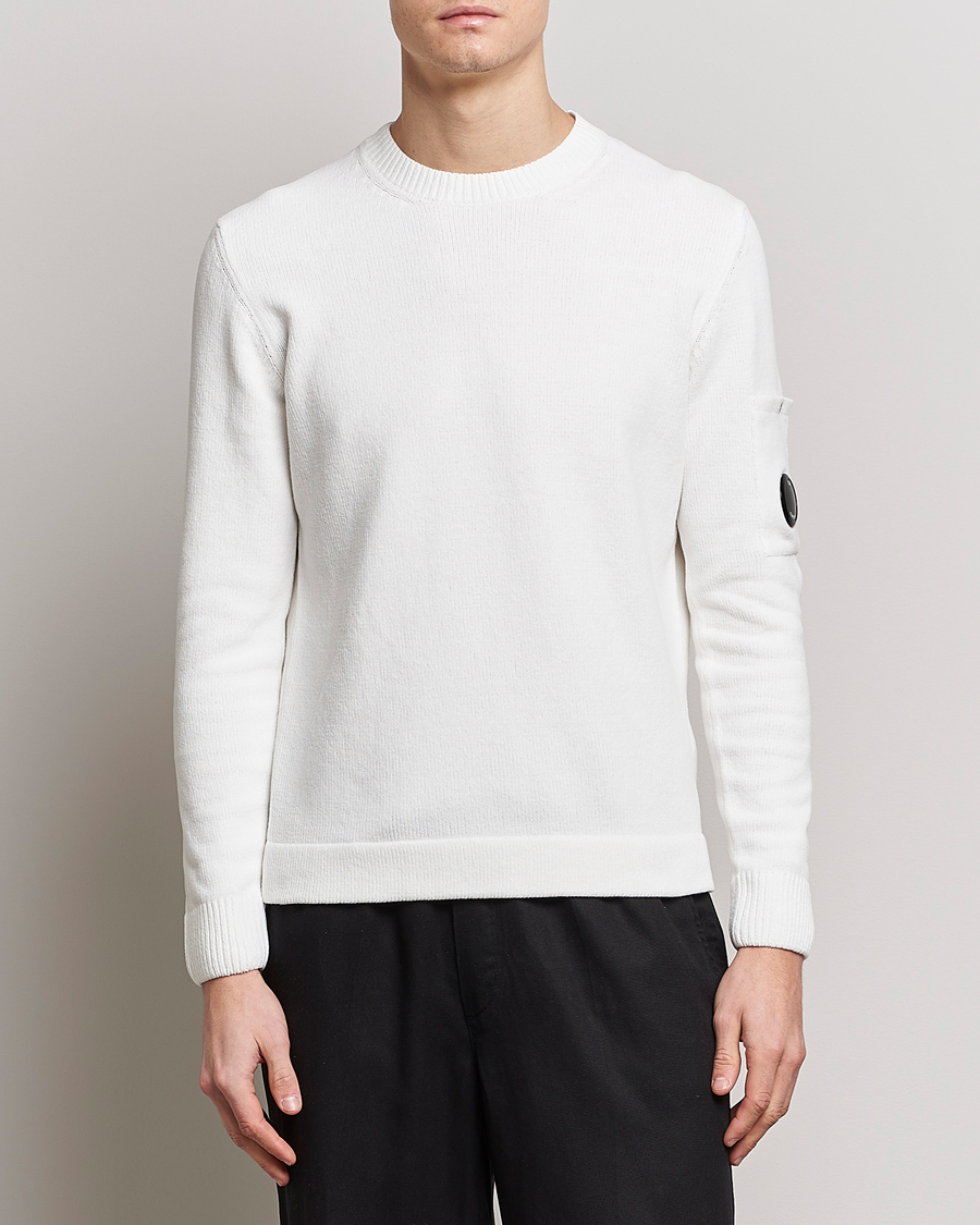 Herren | Pullover | C.P. Company | Cotton Chenille Crew Neck White