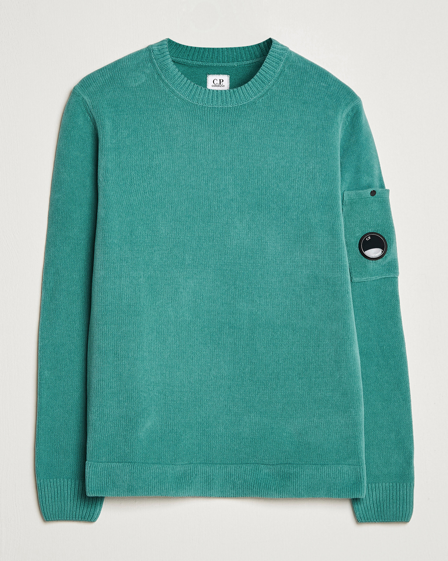 Herren | Pullover | C.P. Company | Cotton Chenille Crew Neck Ocean Green