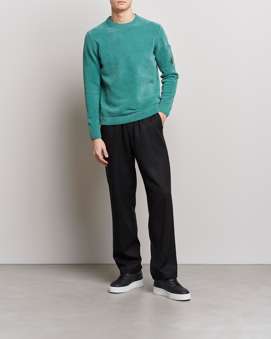 Herren | Pullover | C.P. Company | Cotton Chenille Crew Neck Ocean Green