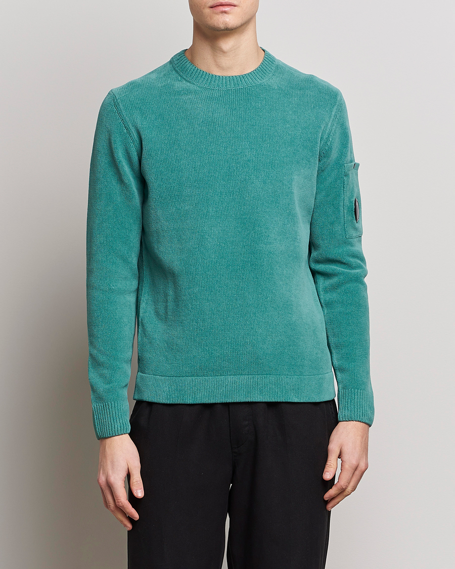 Herren | Pullover | C.P. Company | Cotton Chenille Crew Neck Ocean Green