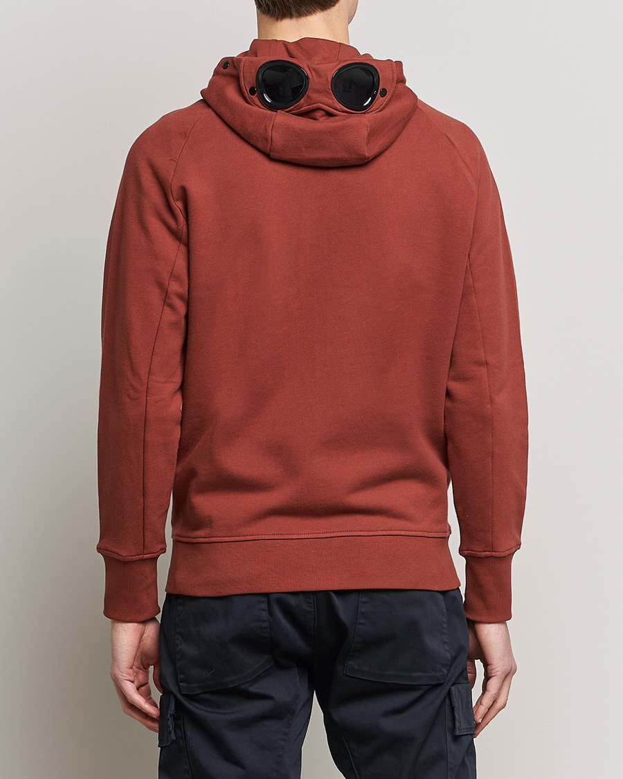 Herren | Pullover | C.P. Company | Diagonal Raised Fleece Full Zip Goggle Hoodie Rust