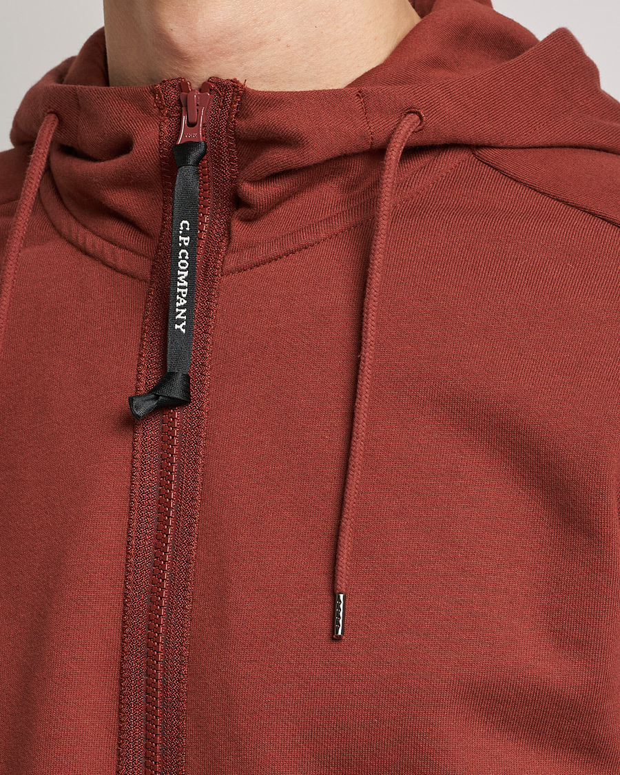 Herren | Pullover | C.P. Company | Diagonal Raised Fleece Full Zip Goggle Hoodie Rust