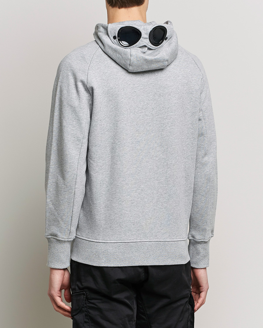 Herren | Pullover | C.P. Company | Diagonal Raised Fleece Full Zip Goggle Hoodie Grey