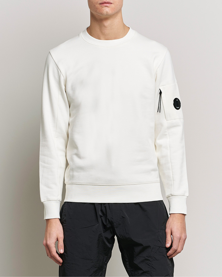 Herren | Pullover | C.P. Company | Diagonal Raised Fleece Lens Sweatshirt White