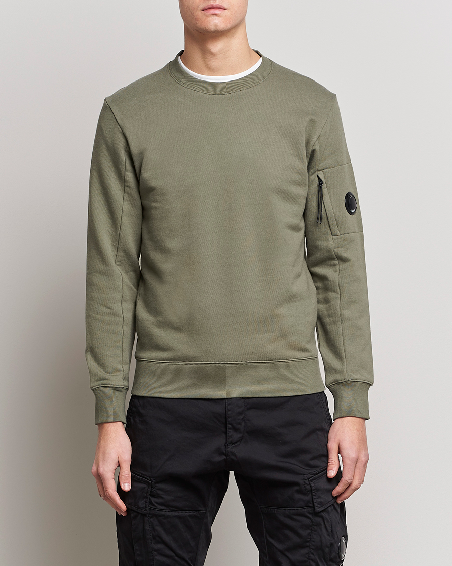 Herren | Pullover | C.P. Company | Diagonal Raised Fleece Lens Sweatshirt Olive